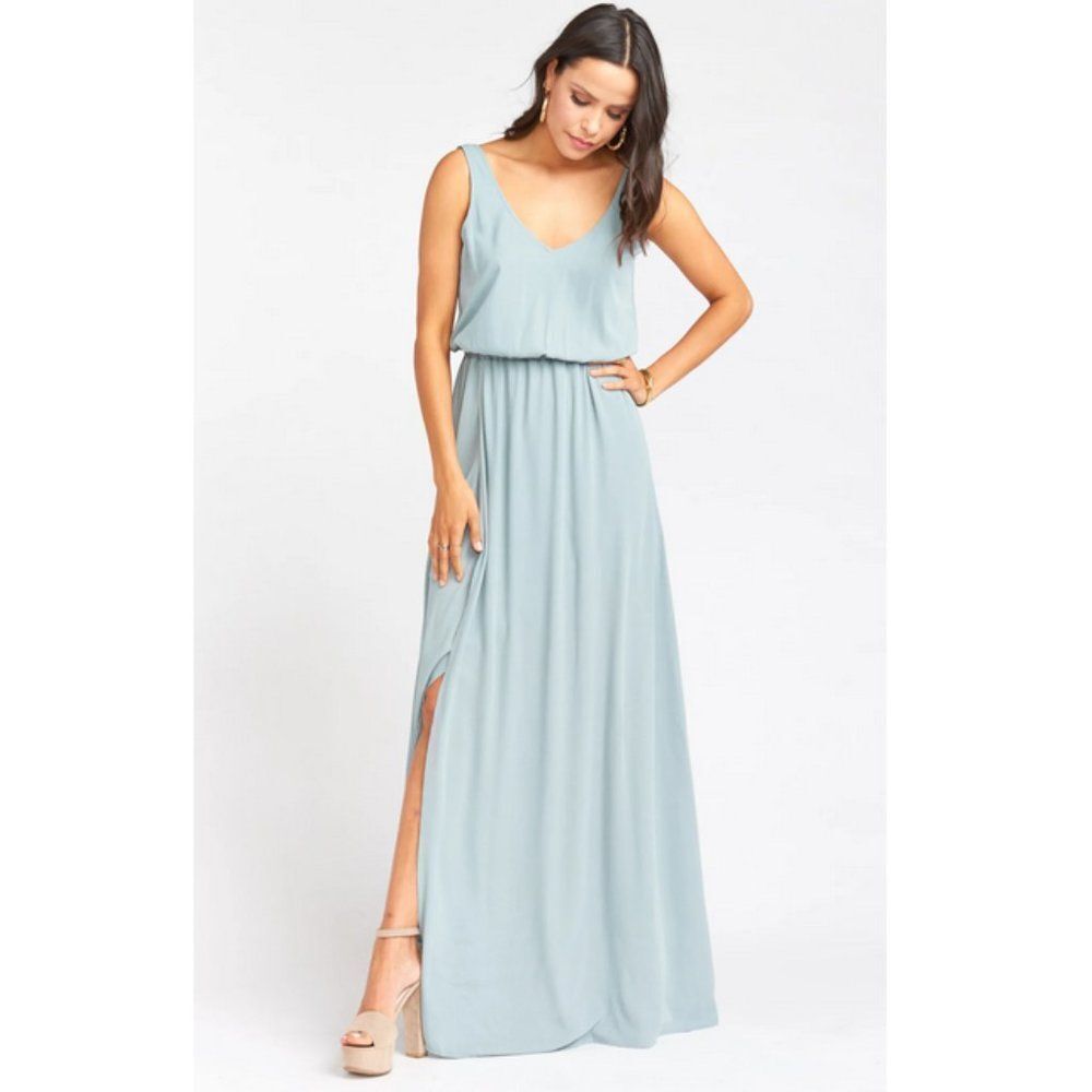 Show Me Your Mumu Sz. S  Sage Green Kendall' Maxi Bridesmaid Dress 